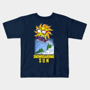 Snowboarding Sun Cool Winter Snow Sports Gift Kids T-Shirt